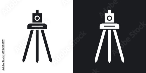 Theodolite Icons vectors set for web designs in black colors