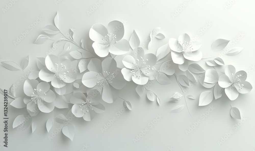 white paper flower decoration. white paper flower decoration.
