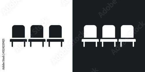 Waiting room Icons vectors set for web designs in black colors