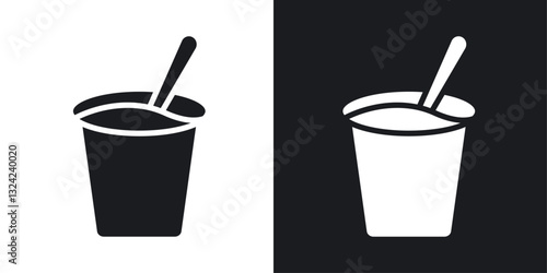 Yogurt container Icons vectors set for web designs in black colors