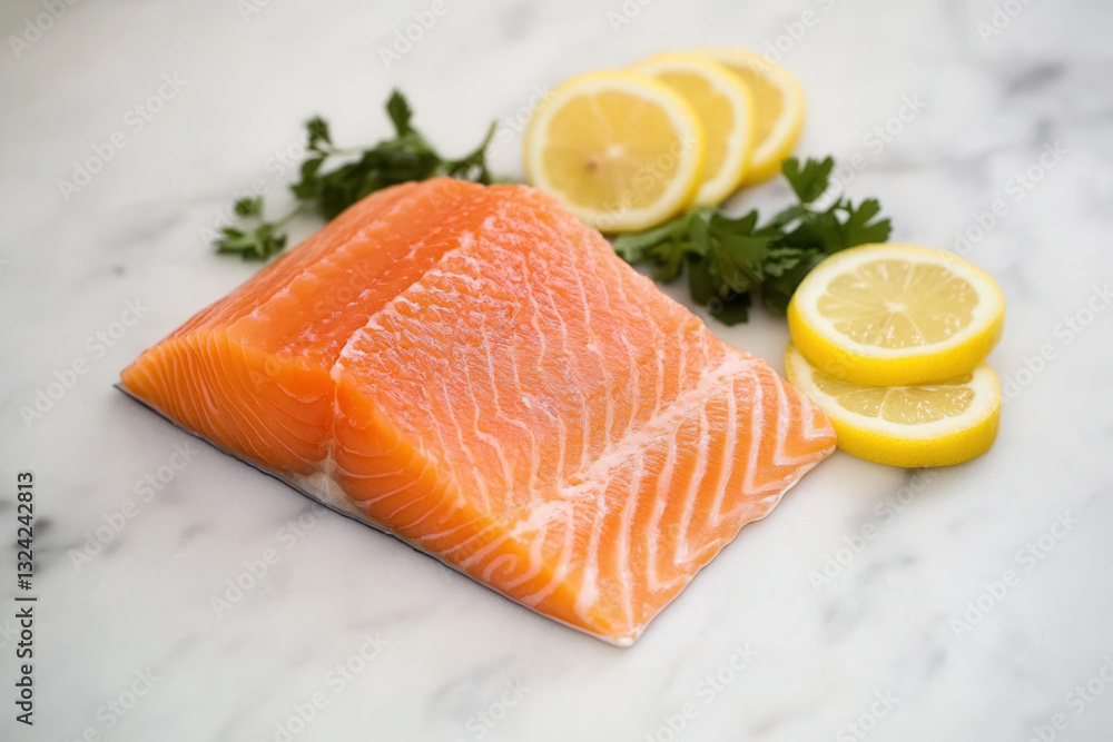 Preparing fresh salmon with lemon garnish kitchen food photography bright culinary inspiration Preparing fresh salmon with lemon garnish kitchen food photography bright culinary inspiration