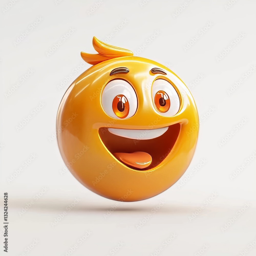 Fototapeta premium 3D Cartoon Character with Happy Expression and Bright Colors