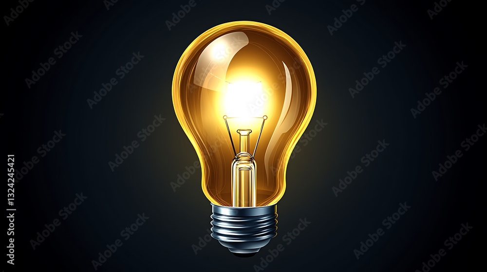 Glowing lightbulb, idea, dark background Glowing lightbulb, idea, dark background