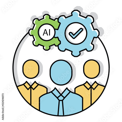 Employment Candidates Ai Automation Vector Icon Design