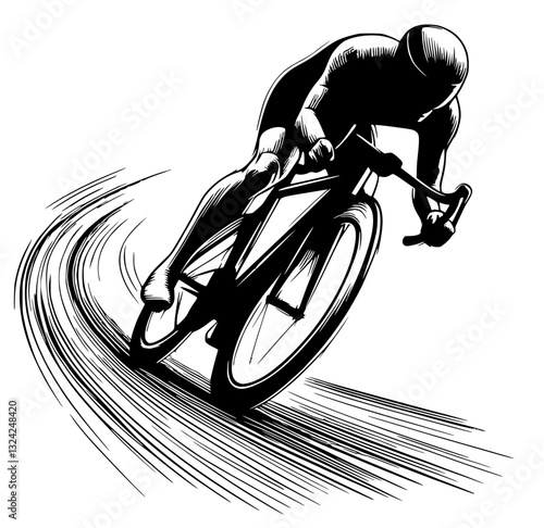 Silhouette portrait of a cyclist