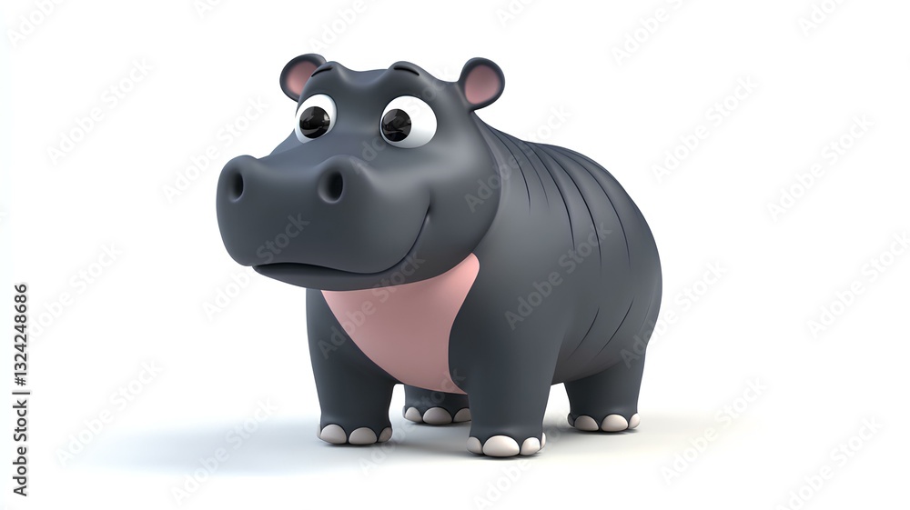 3d illustration of a hippopotamus isolated on white background 3d illustration of a hippopotamus isolated on white background