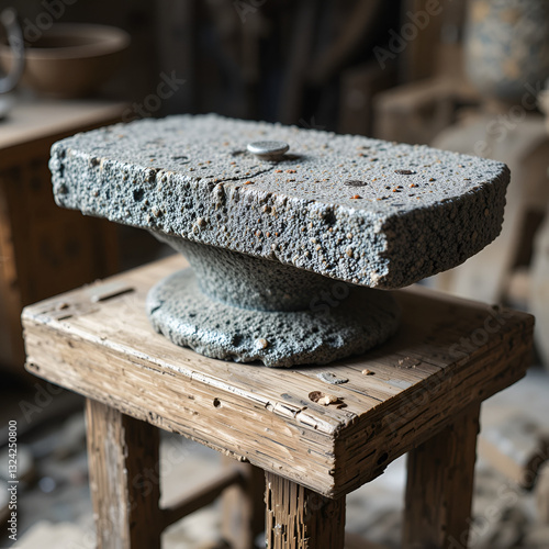 Wallpaper Mural Mounted on a wooden frame of an old grinding stone Torontodigital.ca