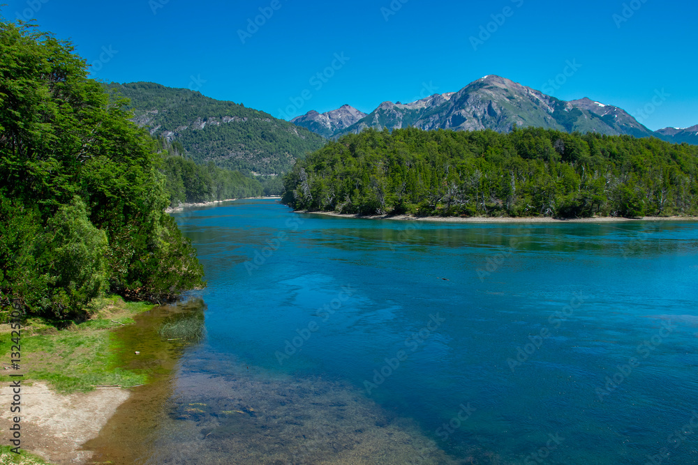 Lake and forest, los alerces national park, chubut, argentina, Lake and forest, los alerces national park, chubut, argentina,