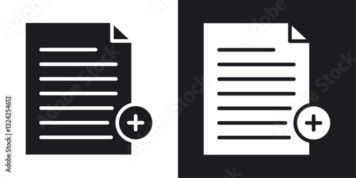 Add document icons in flat vector style