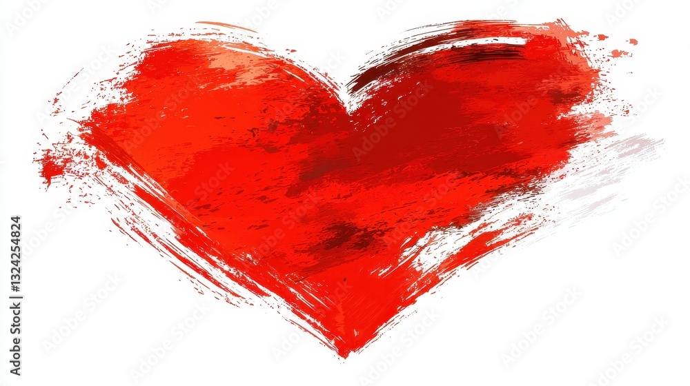 Red Heart Brush Stroke Design Red Heart Brush Stroke Design