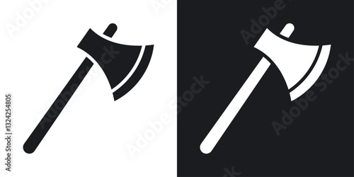 Axe icons in flat vector style