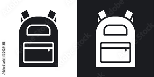 Backpack icons in flat vector style