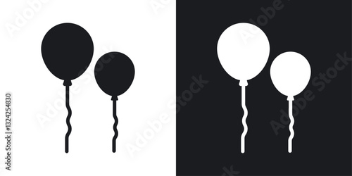 Balloons icons in flat vector style