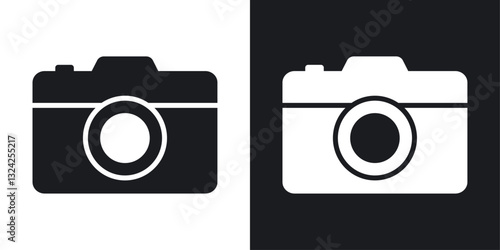 Camera icons in flat vector style