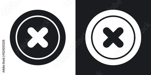 Cancel icons in flat vector style