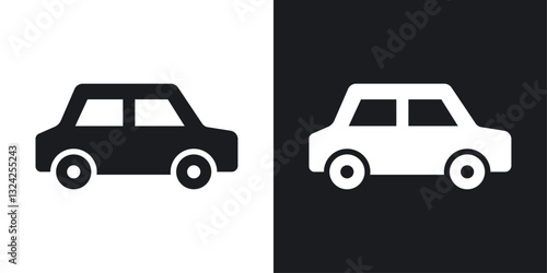 Car icons in flat vector style