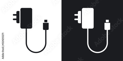 Charger icons in flat vector style