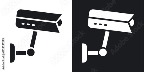 CCTV icons in flat vector style