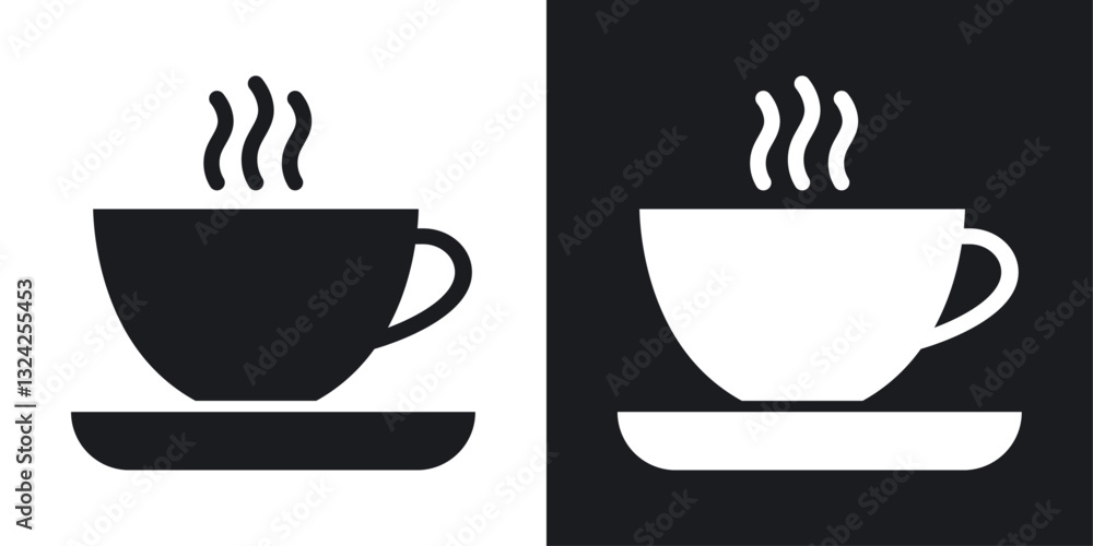 Coffee icons in flat vector style Coffee icons in flat vector style