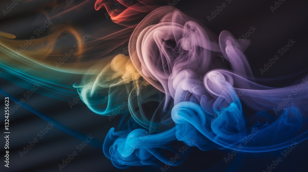 Fototapeta premium Abstract Colored Smoke Swirls Mysterious Ethereal Smoke