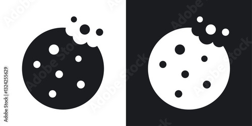 Cookie icons in flat vector style