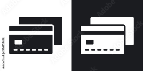 Credit card icons in flat vector style