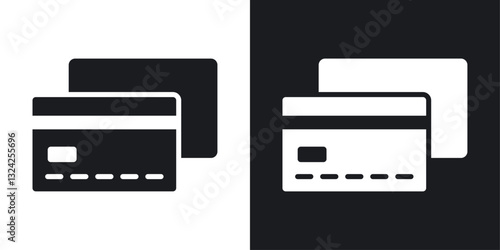 Credit card icons in flat vector style