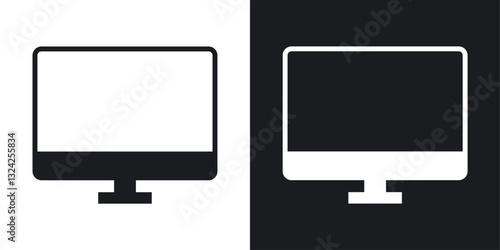 Desktop icons in flat vector style