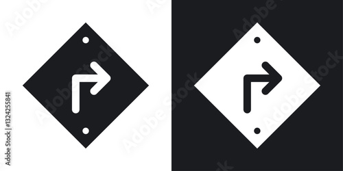 Directions icons in flat vector style