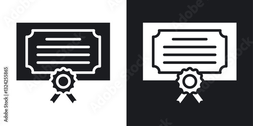 Diploma icons in flat vector style
