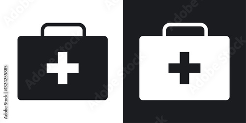 Doctor bag icons in flat vector style