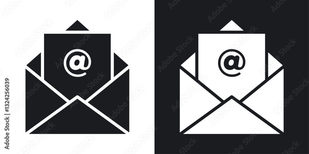 Email icons in flat vector style Email icons in flat vector style