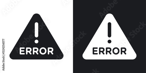Error icons in flat vector style