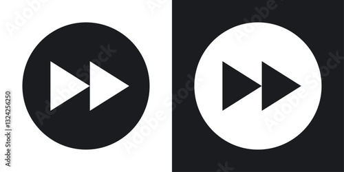 Fast forward icons in flat vector style