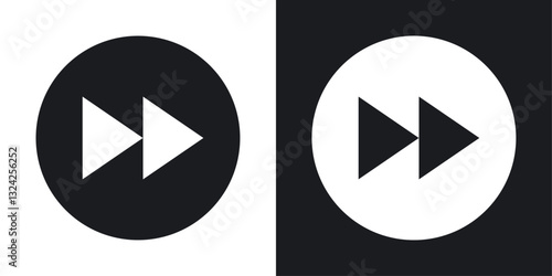 Fast forward icons in flat vector style