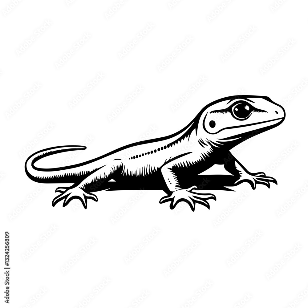Fototapeta premium lizard on a white background