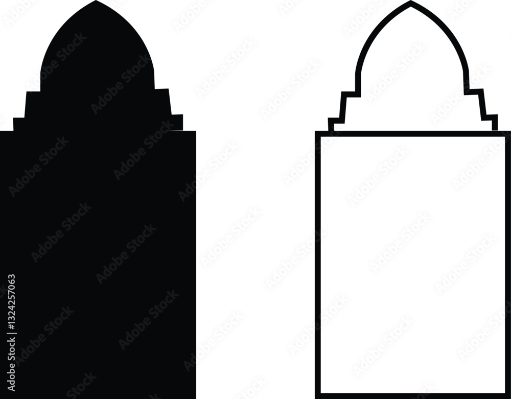Islamic Window and Arch Frame Collection with Transparent Background – Traditional Mosque Door, Arabic Architecture, Ornamental Outline Designs for Vector Graphics Islamic Window and Arch Frame Collection with Transparent Background – Traditional Mosque Door, Arabic Architecture, Ornamental Outline Designs for Vector Graphics