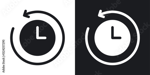 History icons in flat vector style