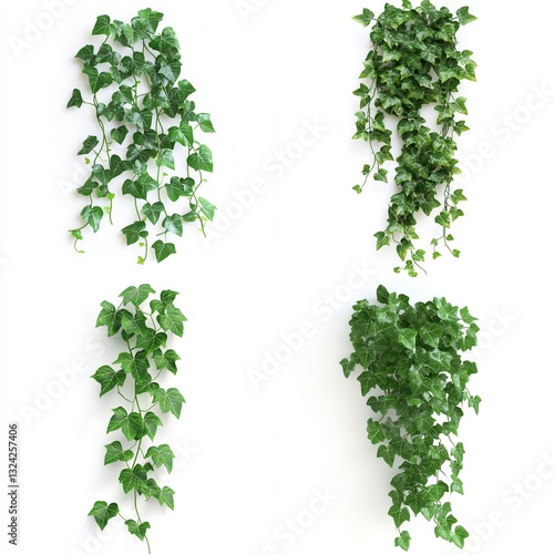 Wallpaper Mural Four artificial ivy garlands, cascading greenery. Torontodigital.ca