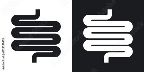 Intestine icons in flat vector style