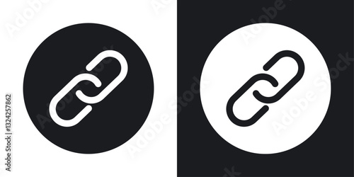 Link icons in flat vector style