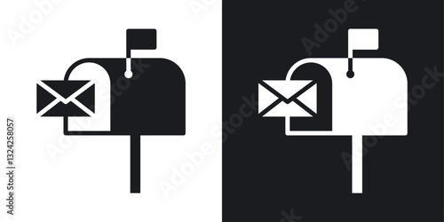 Mailbox icons in flat vector style