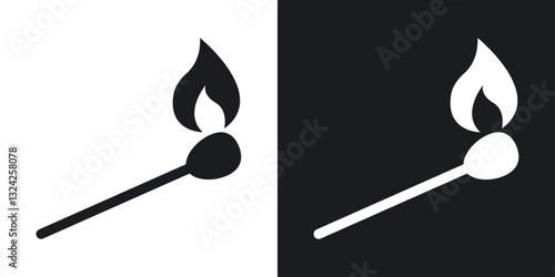 Matches icons in flat vector style
