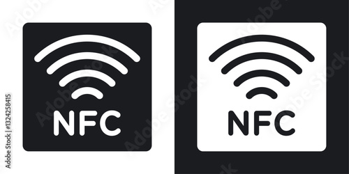 NFC icons in flat vector style