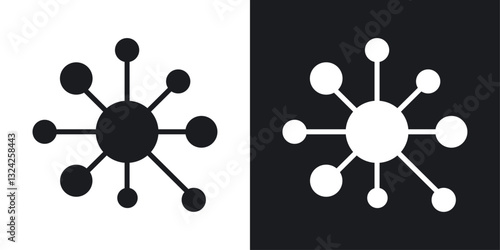 Network icons in flat vector style