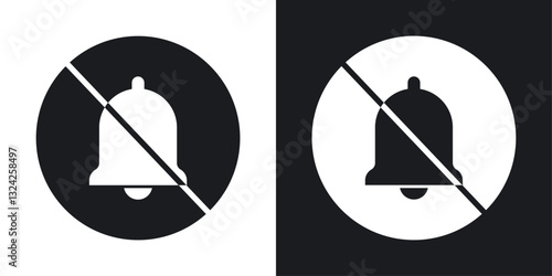 Notification off icons in flat vector style