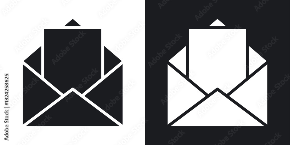 Open envelope icons in flat vector style Open envelope icons in flat vector style