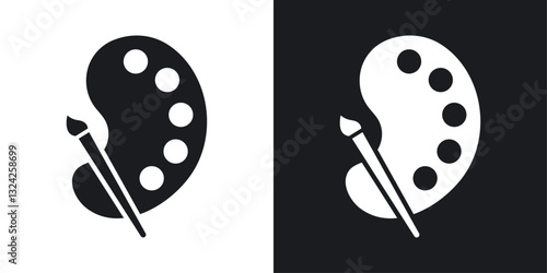 Paint icons in flat vector style