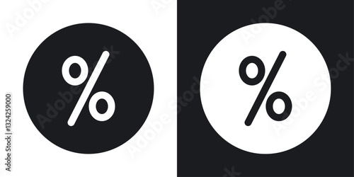Percentage icons in flat vector style