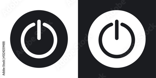 Power button icons in flat vector style